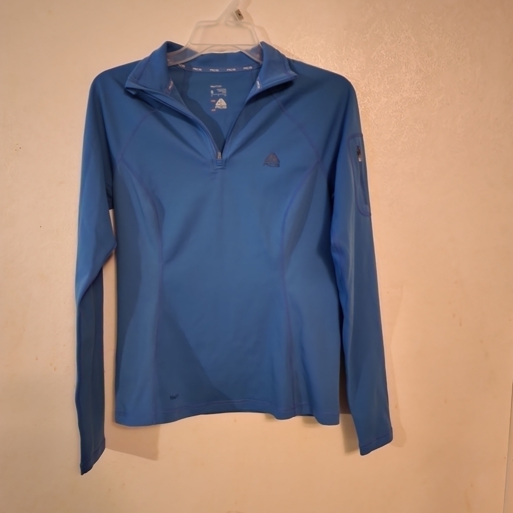 NIKE ACG Fitdry Quarter Zip Long Sleeve Activewear Top Blue Womens Size S